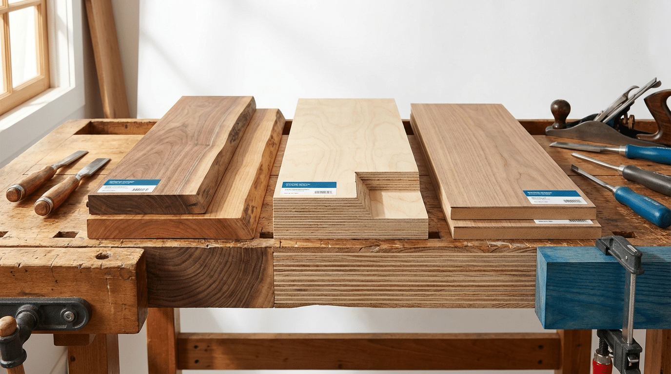 עבודה עם עץ מלא ולבידים בקורס נגרות מתקדם