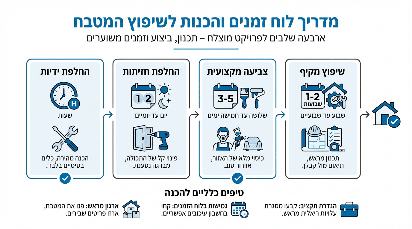 לוח זמנים לחידוש מטבח