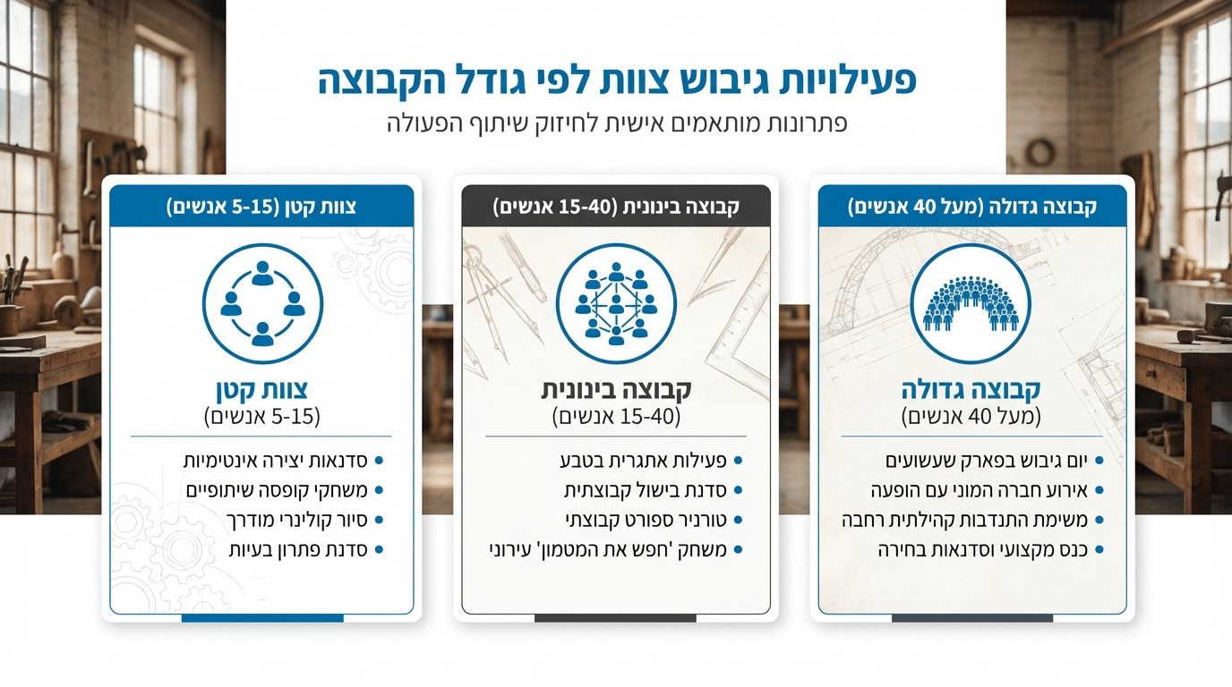 כמה זמן צריך יום גיבוש לעובדים