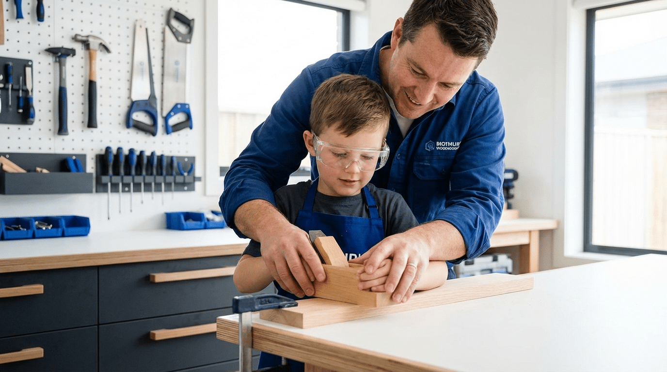 בטיחות בסדנת נגרות משפחתית