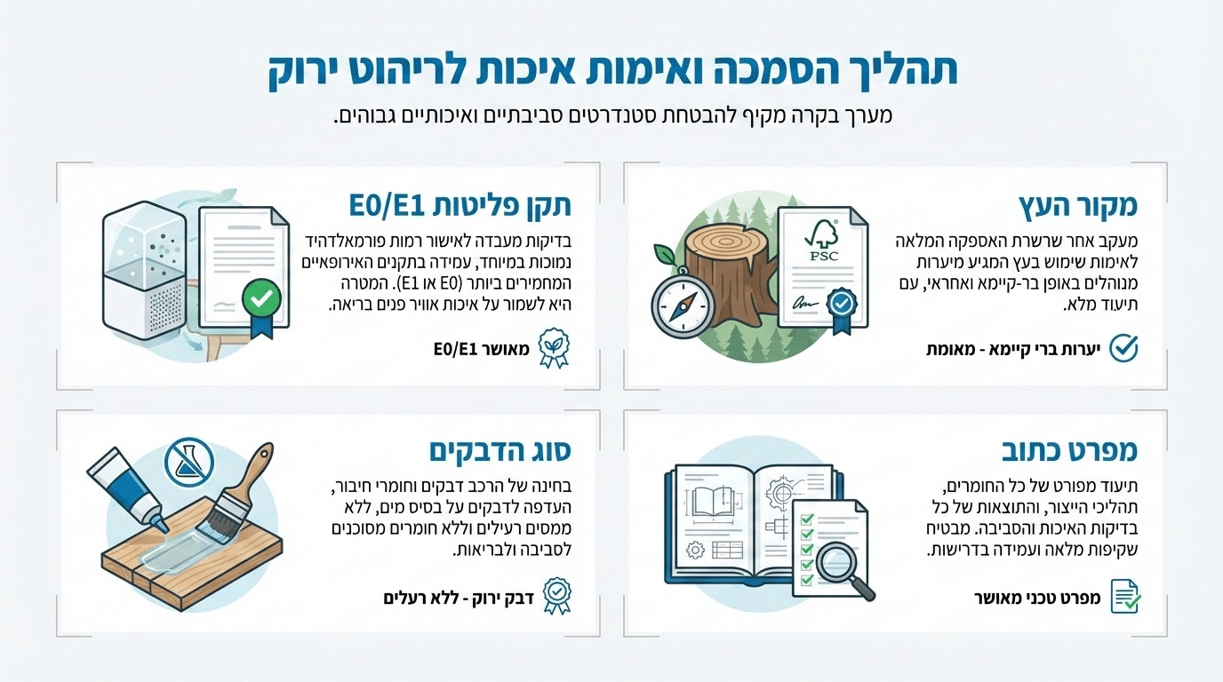 תקנים ותוויות לנגרות ירוקה - איך לזהות מוצר אקולוגי אמיתי