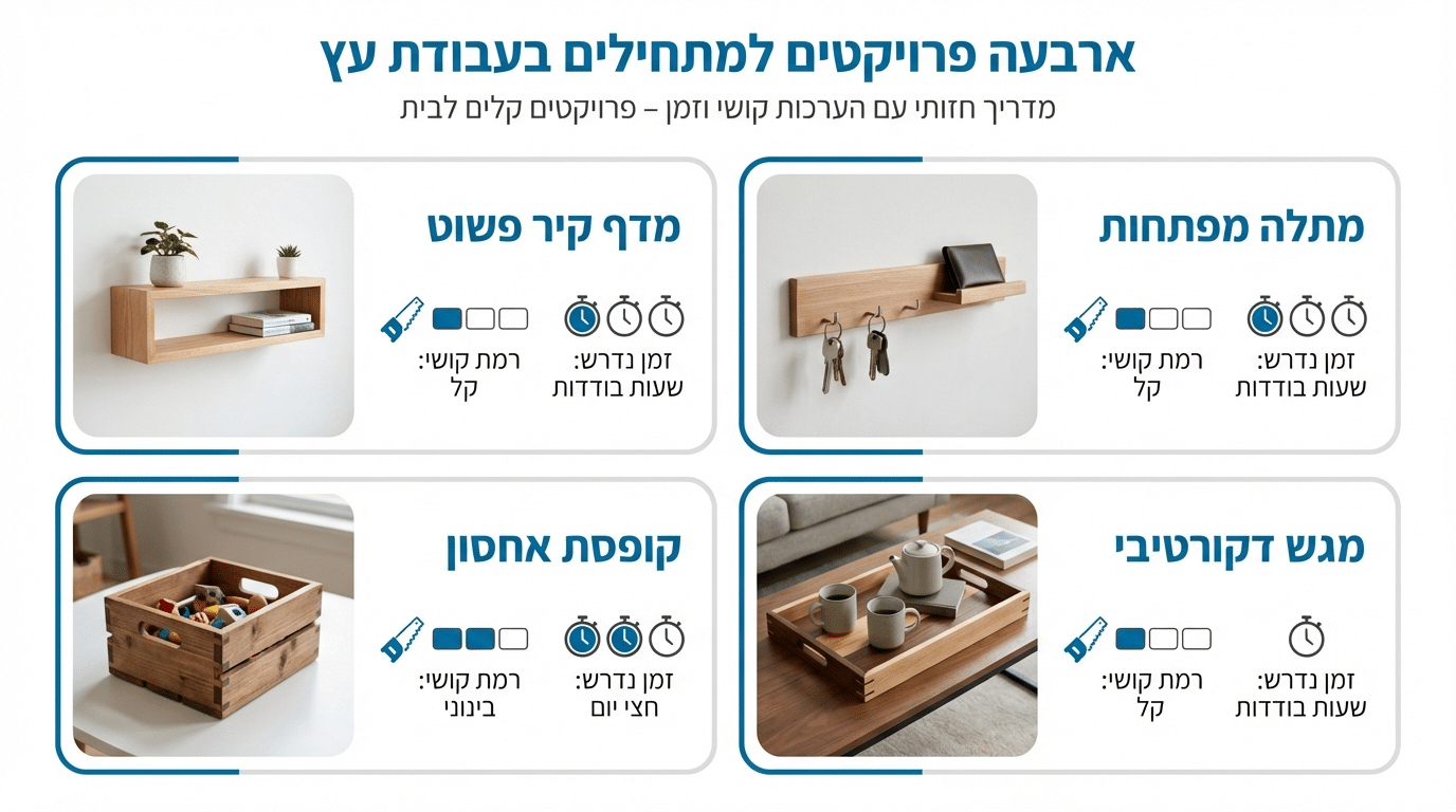 פרויקטי עץ קלים למתחילים