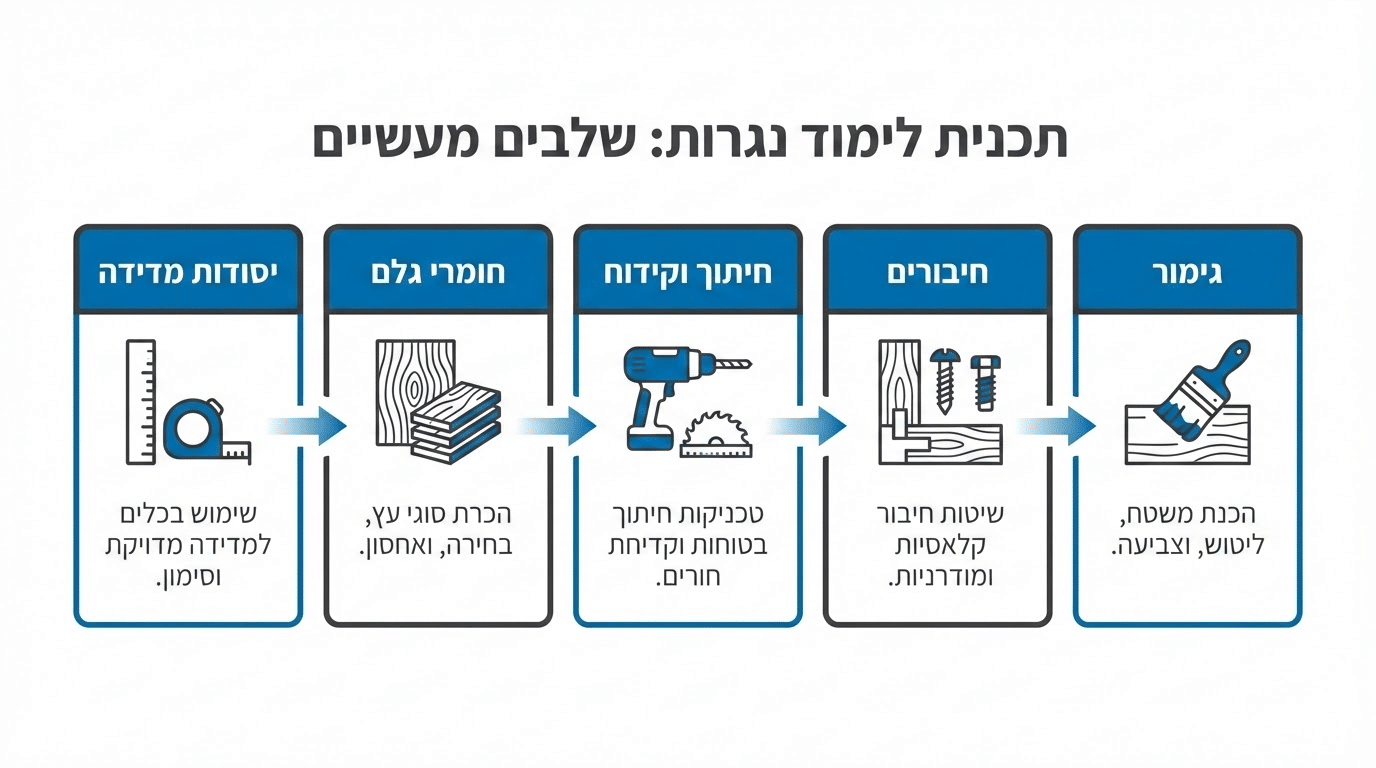מה לומדים בקורס נגרות למתחילים - כלי עבודה ופרויקטים