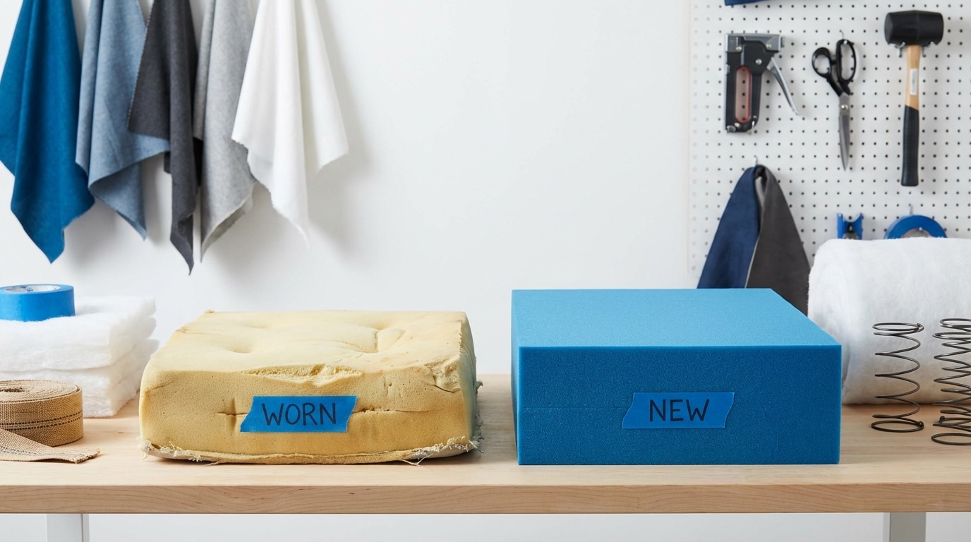 החלפת ספוגים בכורסא ישנה