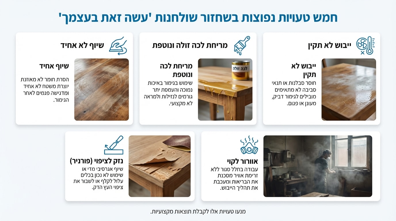 טעויות נפוצות בחידוש שולחן אוכל עצמאי