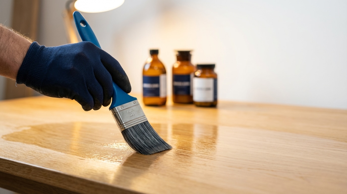 תהליך שיוף וגימור מגן לשולחן אוכל מעץ