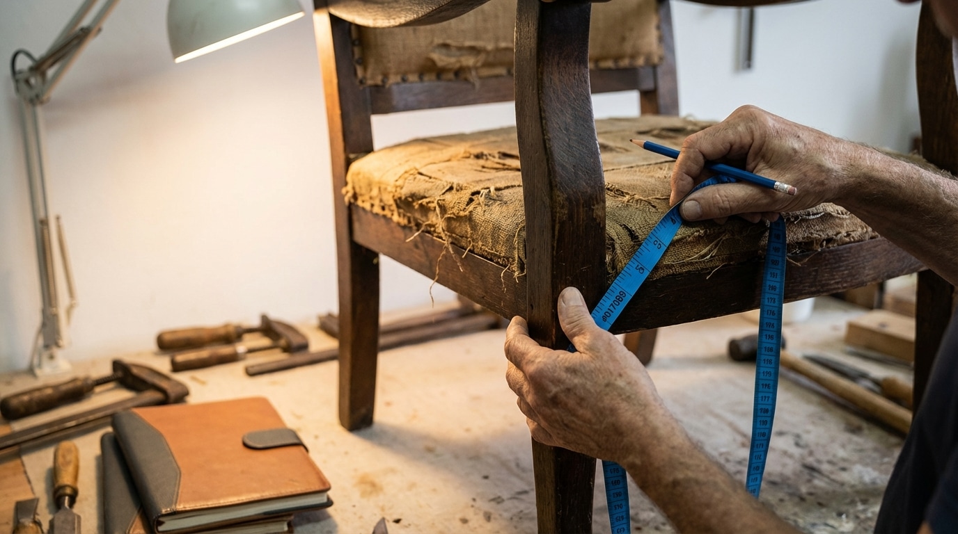 בדיקת יציבות כורסא ישנה לפני חידוש