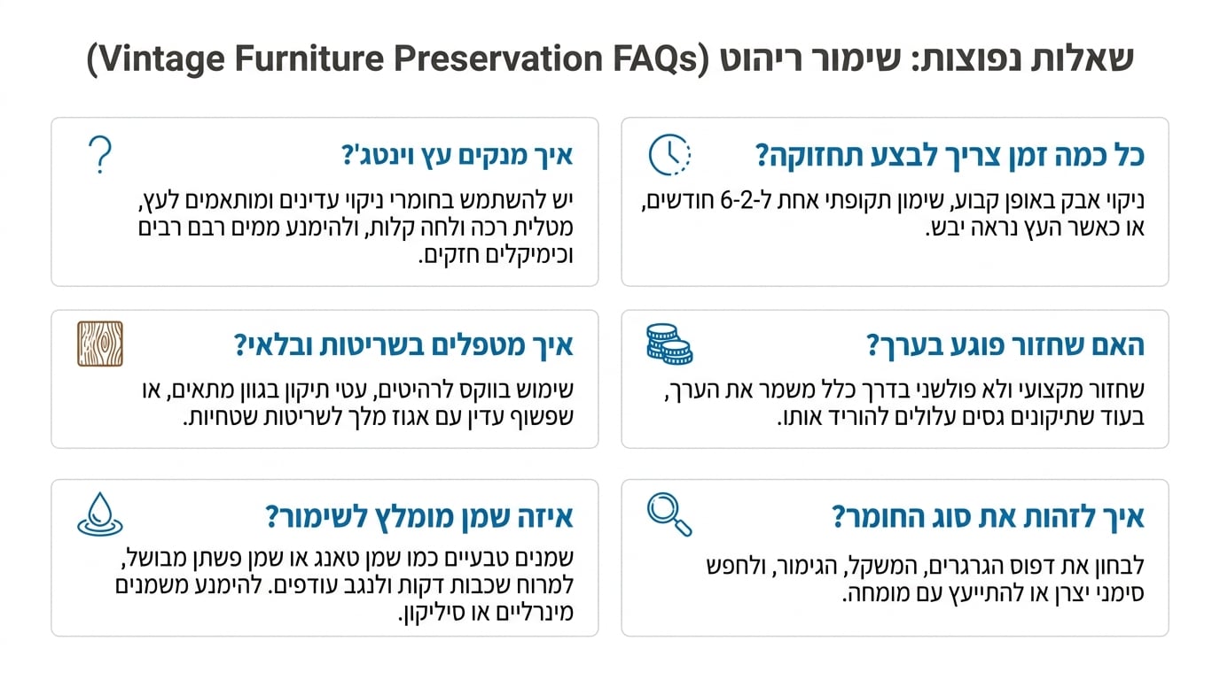 שאלות נפוצות על שימור רהיטי וינטג'